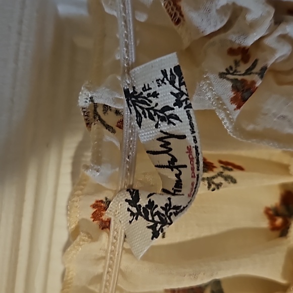 NWOT Free People Juliet Ruffled Printed Bodysuit Ivory - Picture 7 of 7